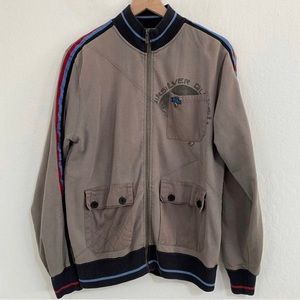 Quicksilver Men’s M Gray Logo Full Zip Utility Jacket Mock Neck